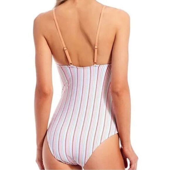 Roller Rabbit Multi-Stripe Scoop Neck Swimsuit Size XS - Picture 2 of 7